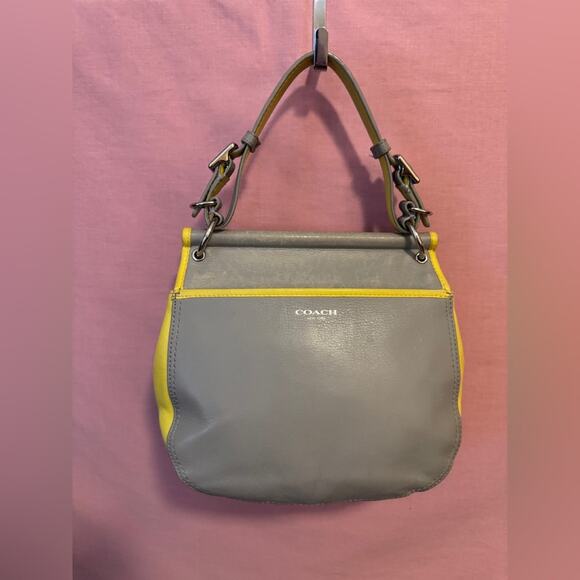 Coach Legacy Willis Gray and Yellow Shoulder Bag - Picture 5 of 9